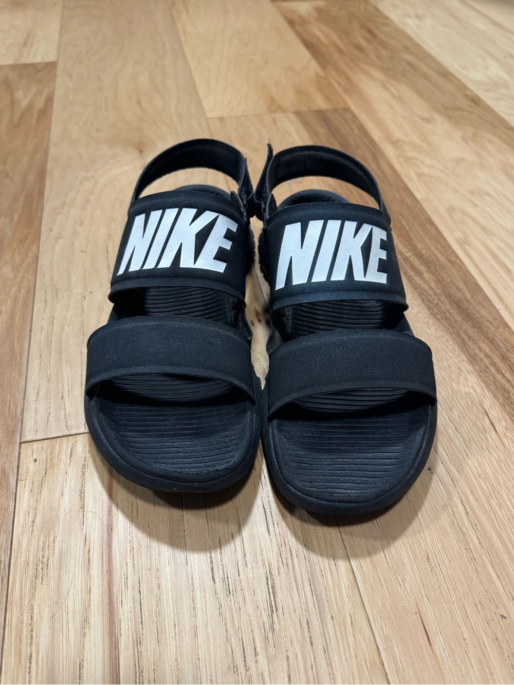 Nike Black Sandal with White Logo Strap